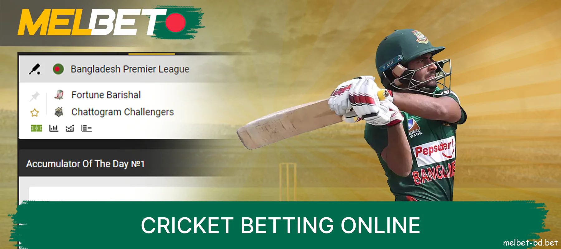 Online cricket betting on Melbet website in Bangladesh