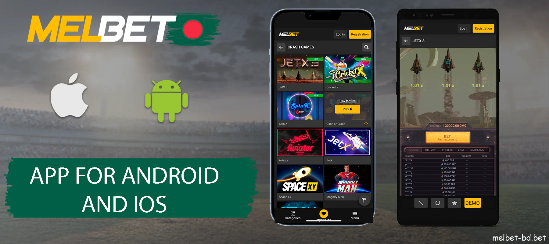 You can use Melbet app for Android and iOS