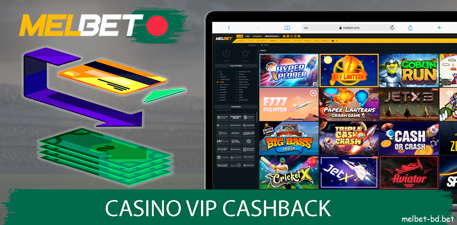 Play regularly and take VIP cashback on Melbet